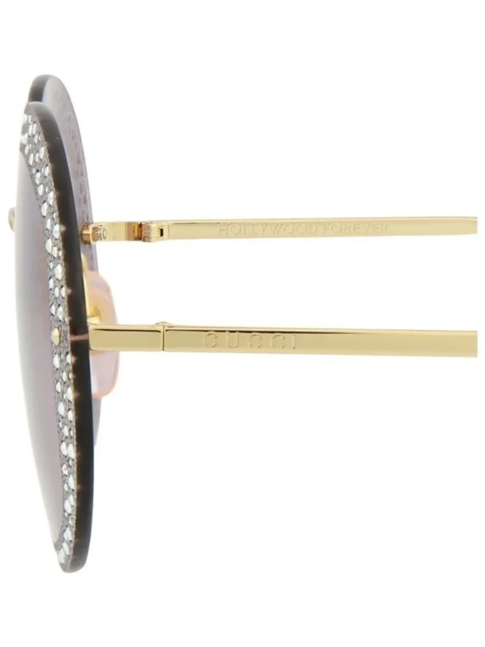 New Gucci Womens Round/Oval Gold Gold Violet Fashion Designer Sunglasses